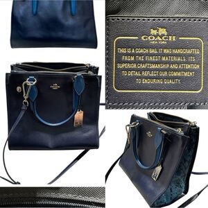 COACH Blue Python Crosby Carryall